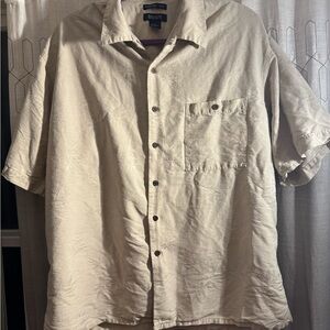 Vanessa Bruno Men's 100% silk Cream Summer VTG Shirt